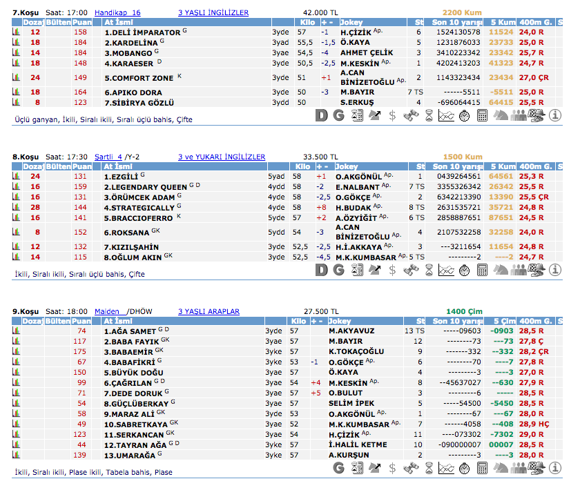 03 Eylül 2016 Cumartesi Ankara at yarışı bülteni ve tahminleri