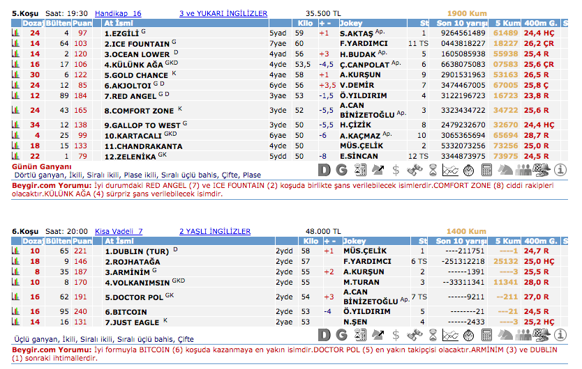 3 Ekim 2016 Pazartesi Adana at yarışı bülteni ve tahminleri