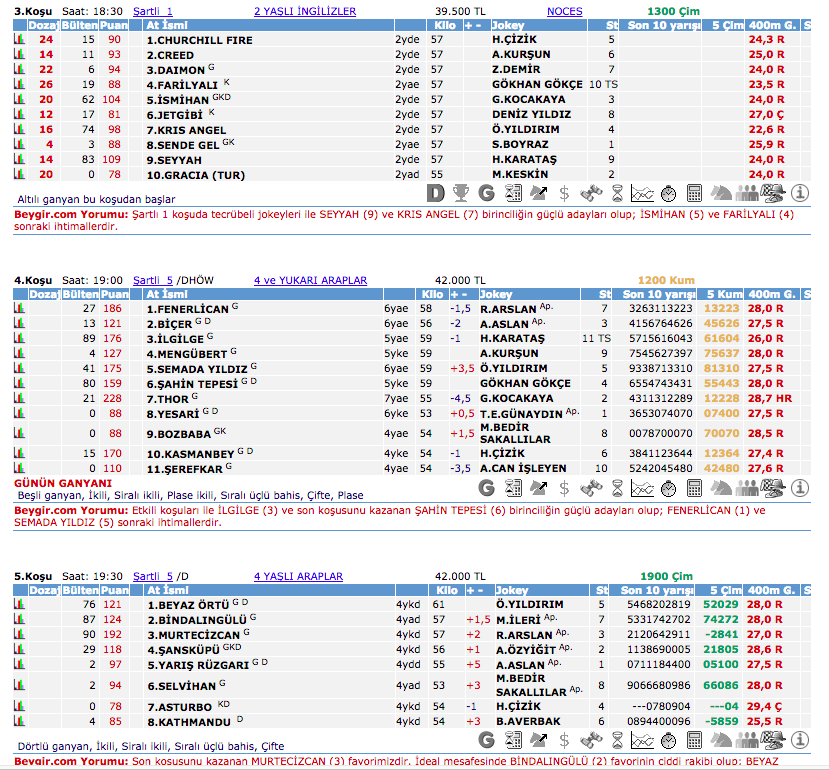 14 Ekim 2016 Cuma İstanbul at yarışı bülteni ve tahminleri