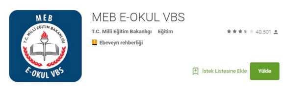 e-OKUL VELİ BİLGİLENDİRME SİSTEMİ e-OKUL VBS ANDROID İNDİRME