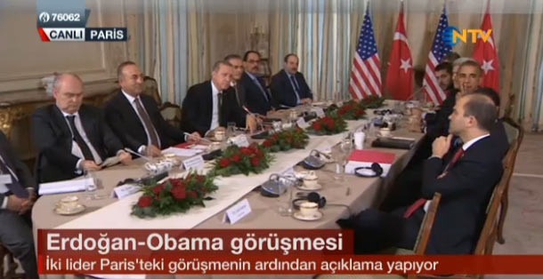 Erdoğan Obama görüşmesi Paris 1 Aralık 2015