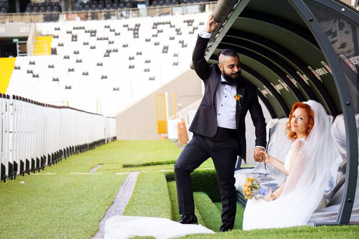 Maçta tanıştılar Vodafone Arena'da evlendiler