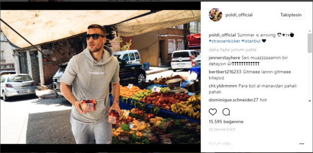 Lukas Podolski semt pazarında görüntülendi