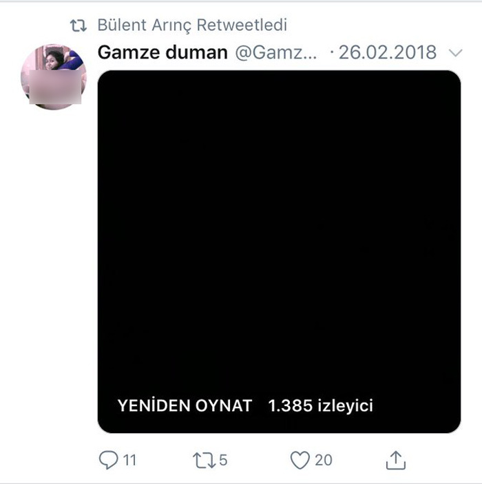 bulent arinc in hesabindan 18 lik paylasim ortalik yikildi internet haber