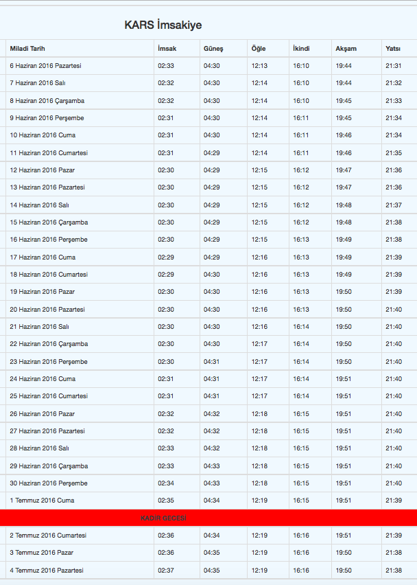 kars teravih namazi saati yatsi ezani bugun kacta internet haber