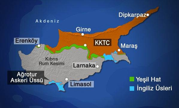 Kıbrıs yeşil hat ne demek kıbrıs haritası