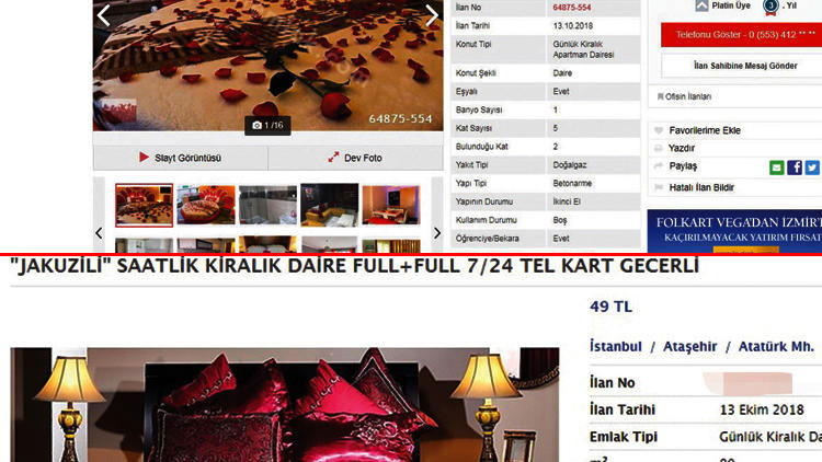 fuhusa saatlik hizmet gunluk degil saatlik kiralik daire internet haber