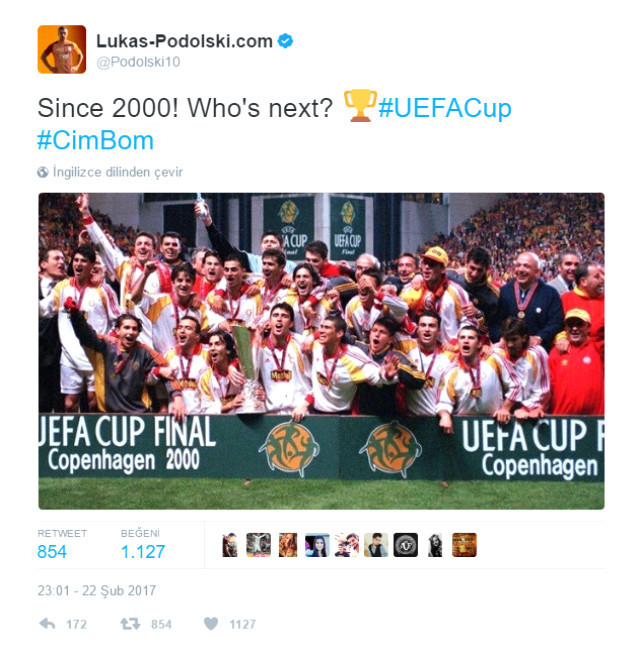 Lukas Podolski'den Fenerbahçe'ye gönderme