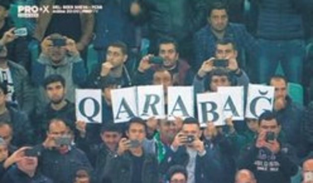 Karabağ-Atletico Madrid maçında yapılan koreografi