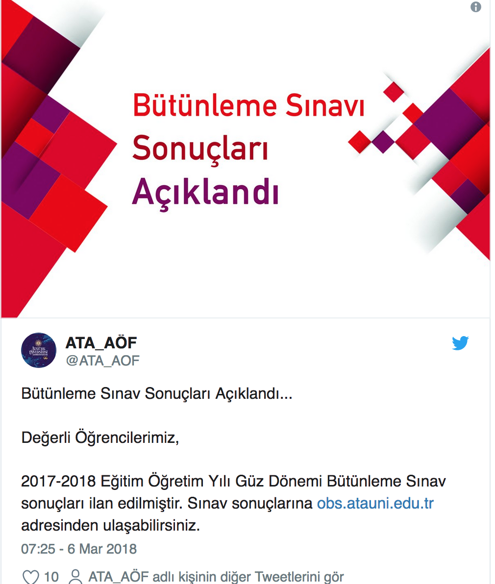 ata aof ataturk universitesi sinav sonucu butunleme sorgusu internet haber