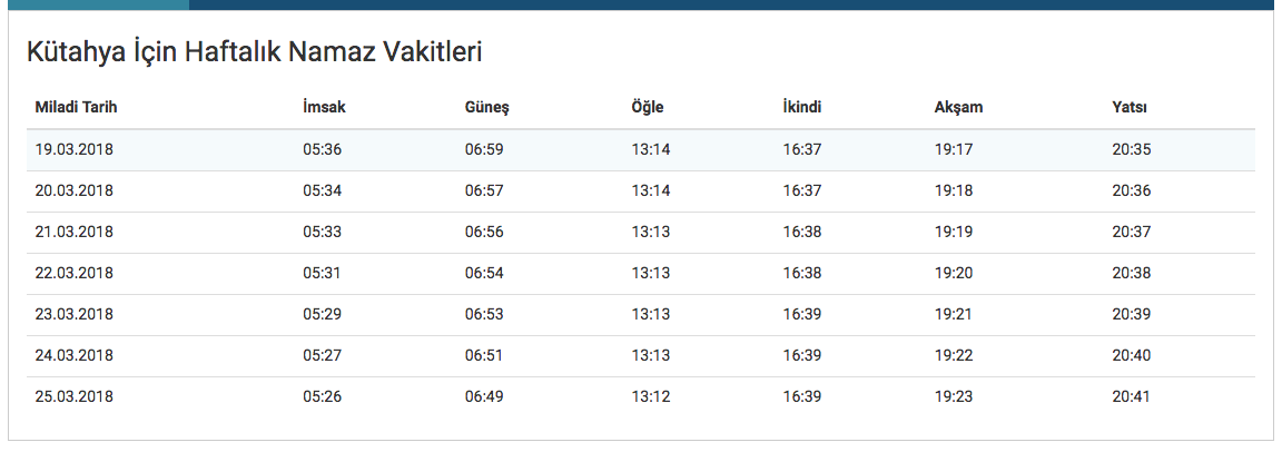 kutahya imsak vakti saati aksam ezani kacta okunuyor 2018 imsakiye internet haber