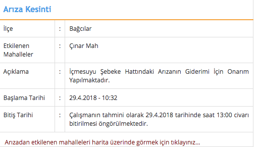 bagcilar da sular ne zaman gelecek 29 nisan iski su kesintisi internet haber
