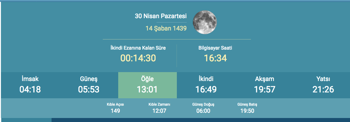 akşam ezanı saat kaçta okunuyor istanbul