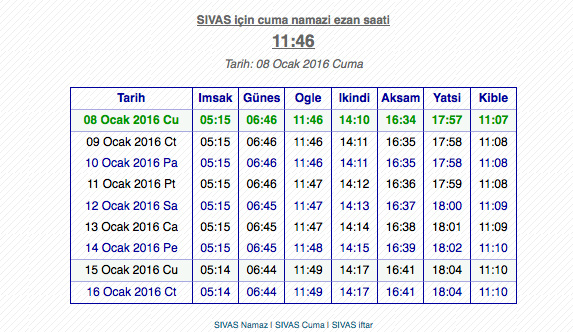 sivas memur cuma namazi tatili saatleri 8 ocak internet haber