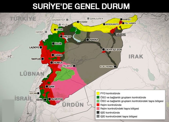 Suriye savaş haritası