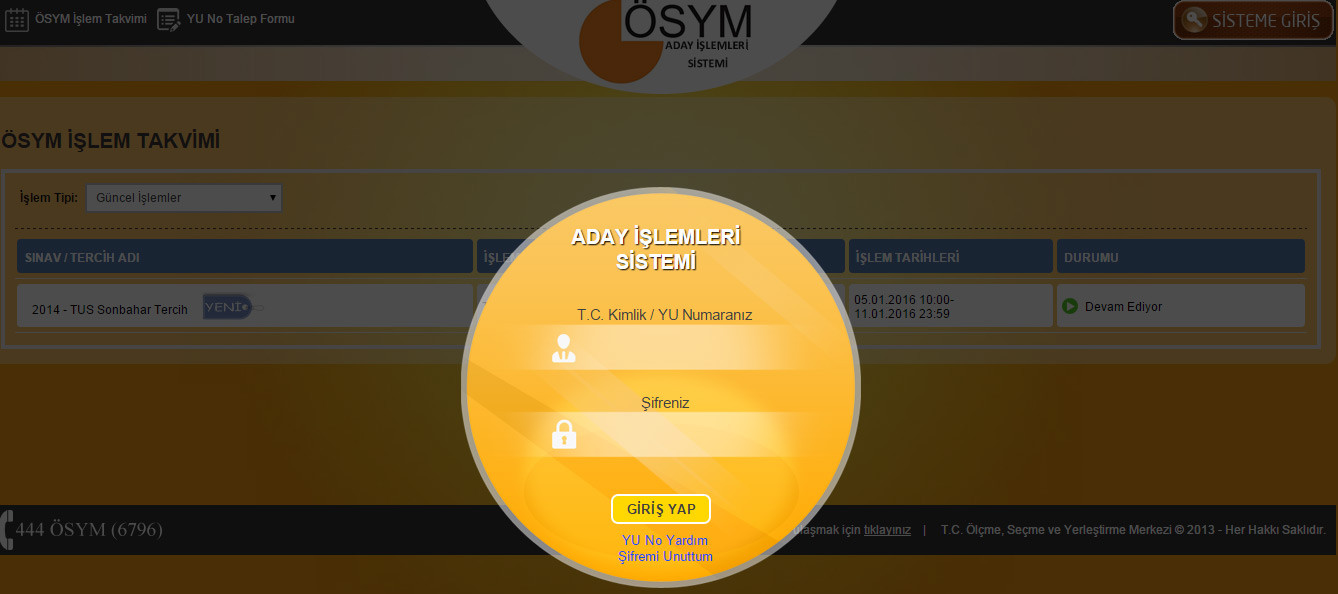 ais.osym.gov.tr lys başvuru ekranı