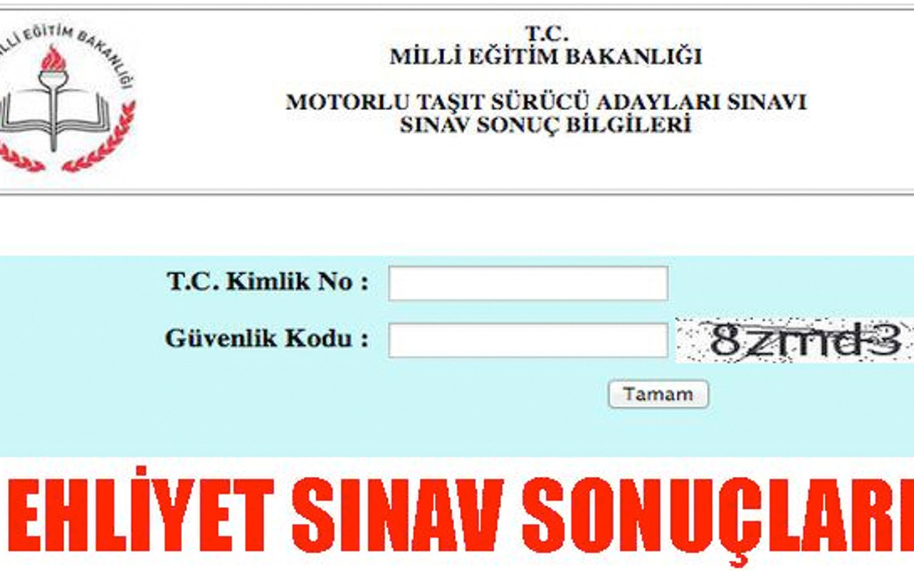 Ehliyet Sonuclari Sinav Bilgisi Ekrani Internet Haber