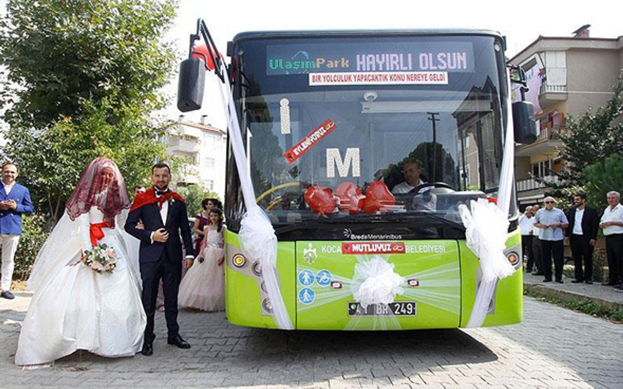 Tanıştıkları otobüs onların düğün aracı oldu Haber