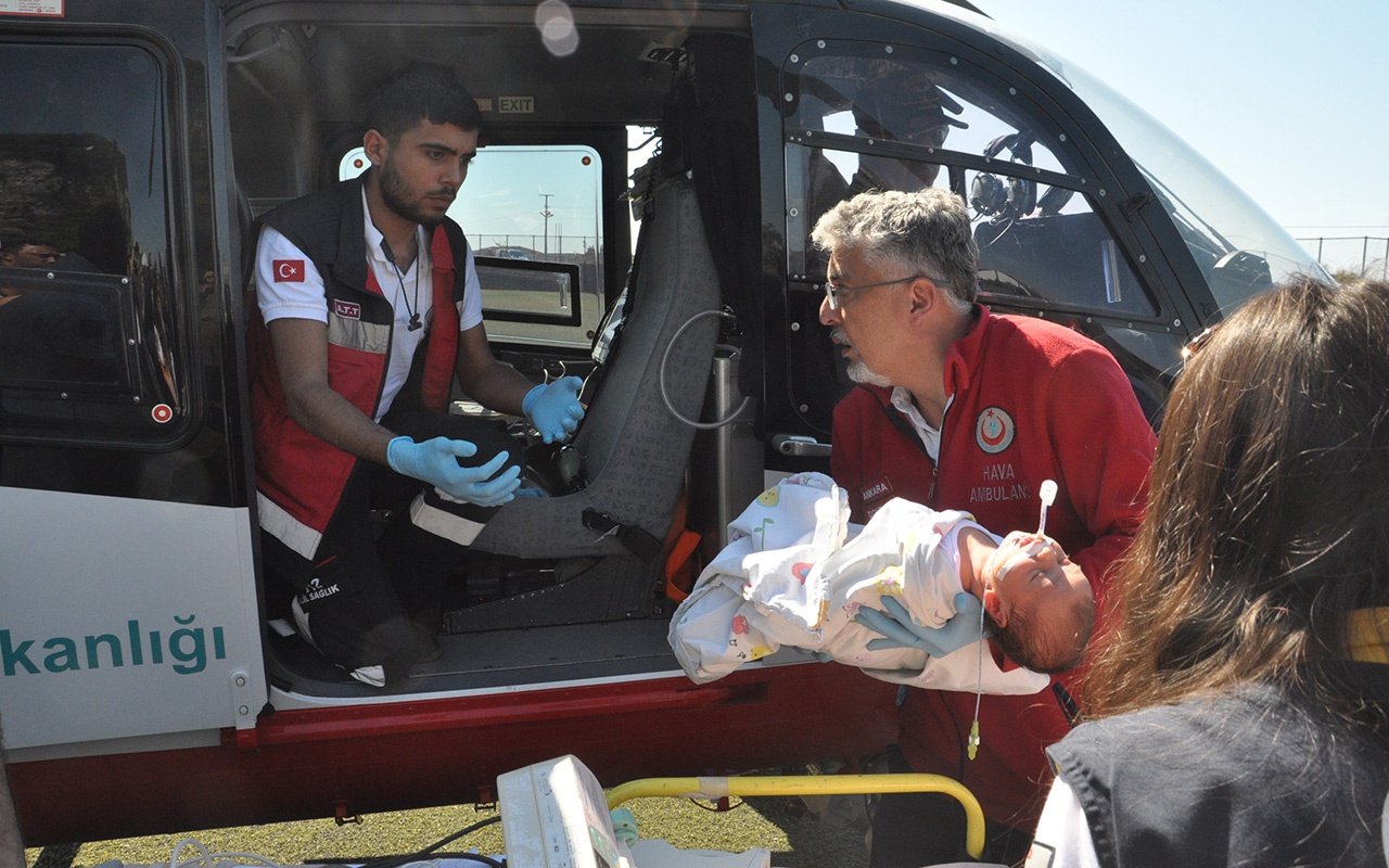 Zonguldakta hava ambulansı 1 aylık Eflin bebek için havalandı