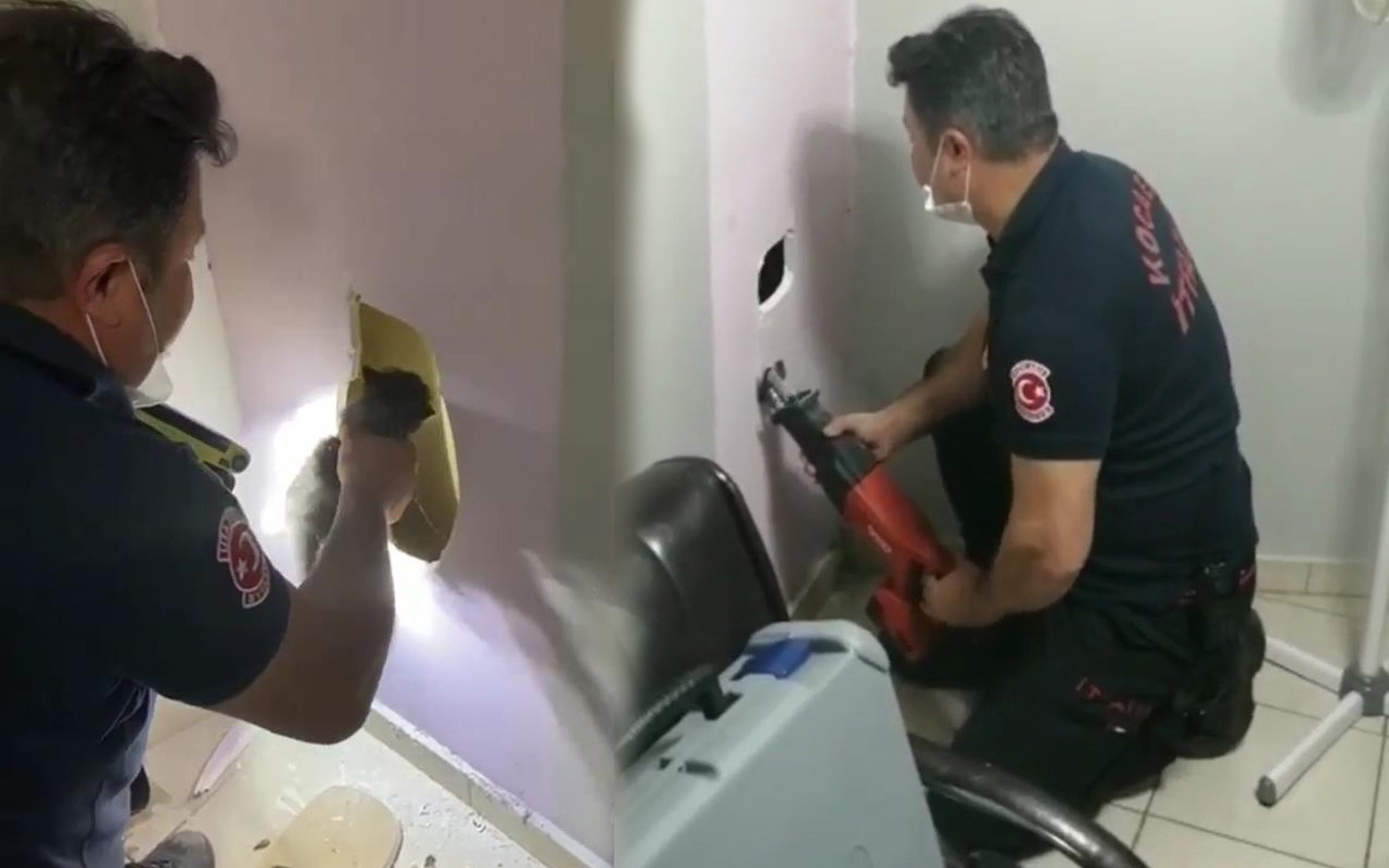 Kocaeli�de duvardan gelen gizemli sesin kaynağı bakın ne çıktı Kocaeli�de duvardan gelen gizemli sesin kaynağı bakın ne çıktı
