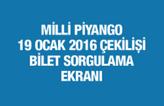 Milli Piyango çekiliş sonuçları bilet sorgulama 19 Ocak 2016