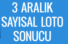 Sayısal çekiliş sonucu Milli Piyango 3 Aralık 2016