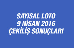 Sayısal Loto 09.04.2016 sonuçları MPİ çekilişinde...