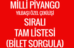 Milli Piyango yılbaşı tam listesi - MPİ bilet sorgulama