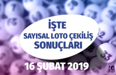 16 Şubat Sayısal Loto çekiliş sonuçları