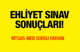 Ehliyet sınav sonuçları MTSAS ekranı MEB sorgu