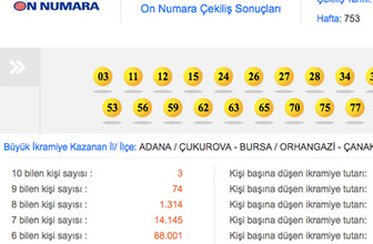 MPİ On numara 9 Ocak çekilişi sonuçları