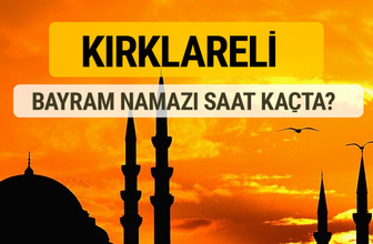 Kırklareli Kurban bayramı namazı saati - 2017