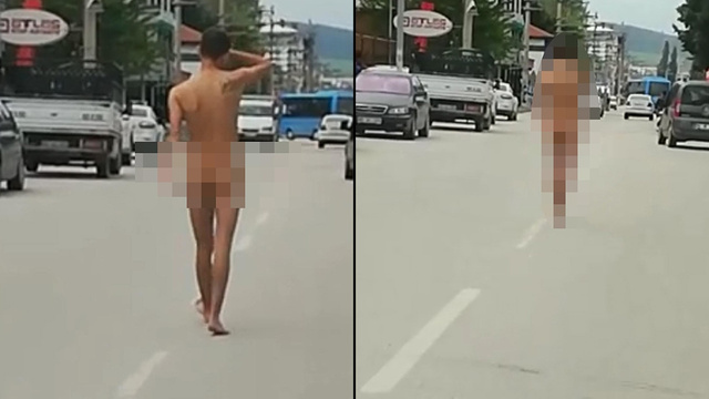 Osmaniye'de bir genç çırılçıplak sokak ortasında yürüdü
