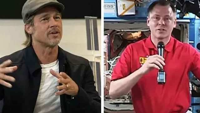 Ünlü aktör Brad Pitt uzaydaki astronot ile röportaj yaptı.