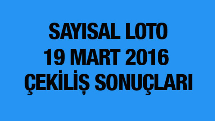 Sayısal Loto sonuçları 19 Mart çekilişi MPİ bu hafta...