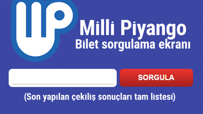 Milli Piyango (Bilet Sorgula) sıralı tam liste amortiler