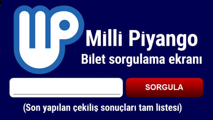 2018 Milli Piyango tam liste bilet sorgulama