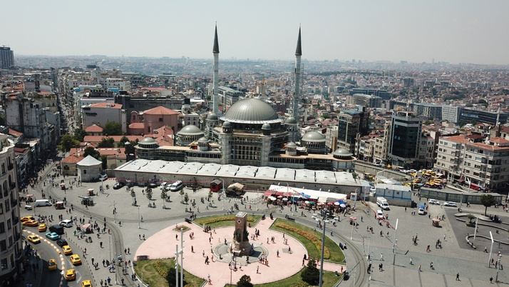 Taksim Camii'nde son durum havadan görüntülendi! İşte ...