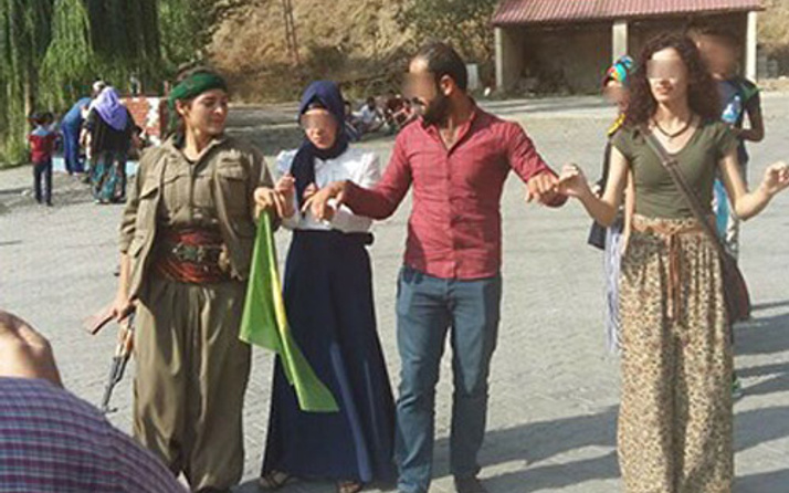 Yol kesen PKK'lılarla halay çeken öğrenci gözaltında!