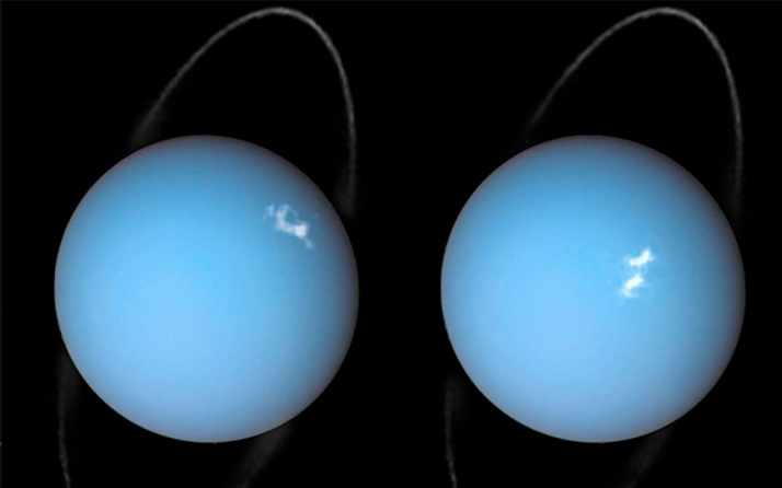 Hubble Uranüs'te iki parlak ışık kümesi görüntüledi