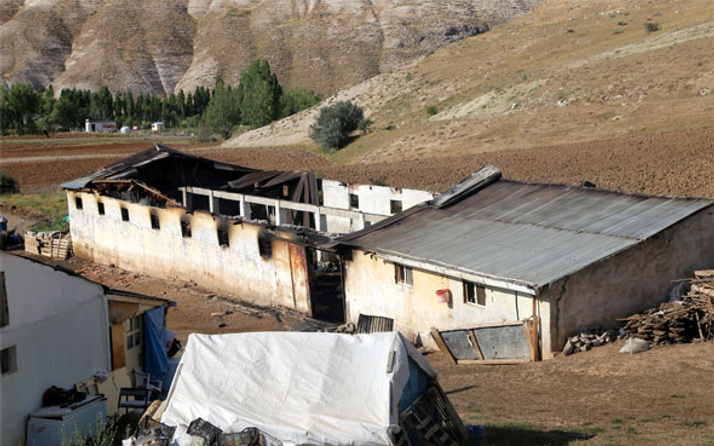 Sivas'ta 80 hayvan yanarak telef oldu