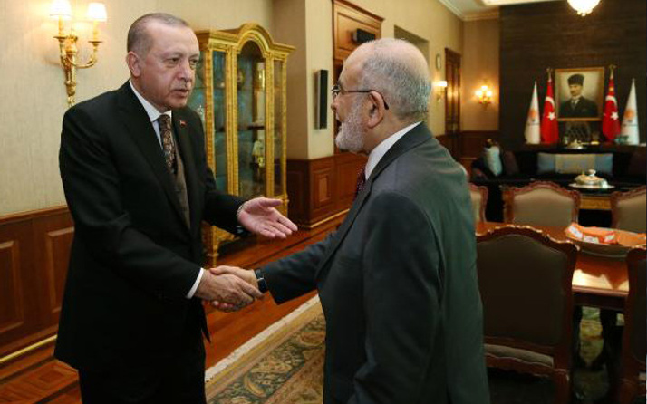 Cumhurbaşkanı Erdoğan Karamollaoğlu ile görüştü
