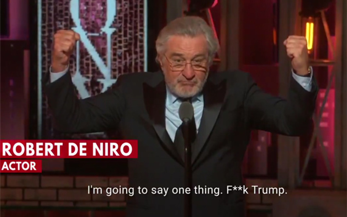 Robert De Niro Trump'a aleni küfür etti işte olay görüntüsü