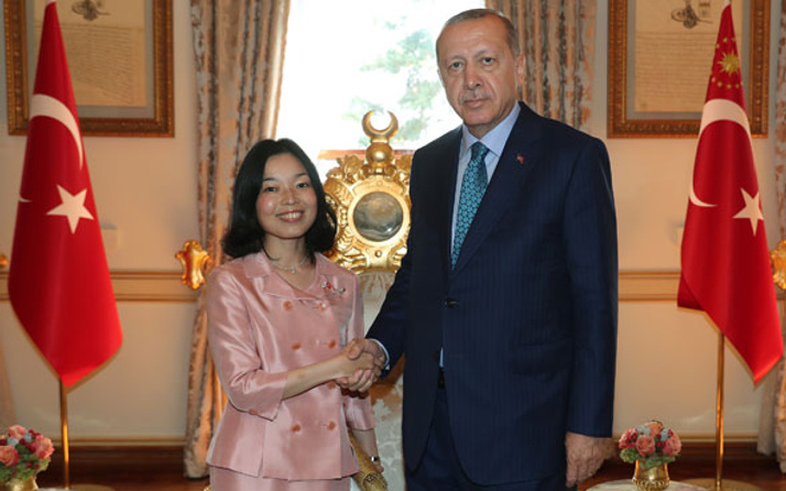 Erdoğan Japonya Prensesi Mikasa'yı kabul etti