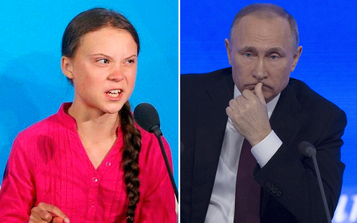 Vladimir Putin İsveçli çevreci aktivist kız Greta Thunberg'i yerden yere vurdu