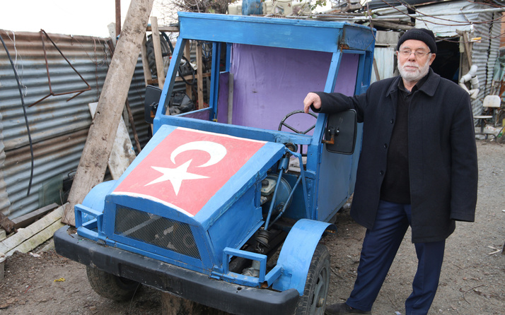 Elazığ'da şehit babası mini kamyonet yaptı