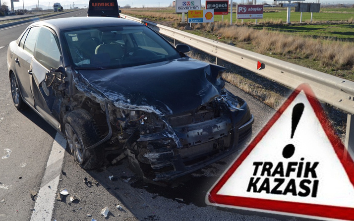 Aksaray'da feci kaza otomobilin aldığı şekil adeta kazayı özetledi