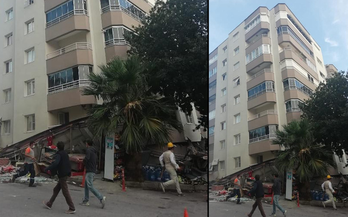İzmir depreminde bina çöktü! Markette 20 kişi mahsur kaldı iddiası