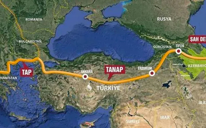 Türkiye üzerinden Avrupa'ya giden Trans Adriyatik Boru Hattı'ndan ilk gaz akışı