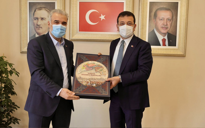Ekrem İmamoğlu'ndan AK Partili İstanbul Başkanı Osman Nuri Kabaktepe'ye ziyaret
